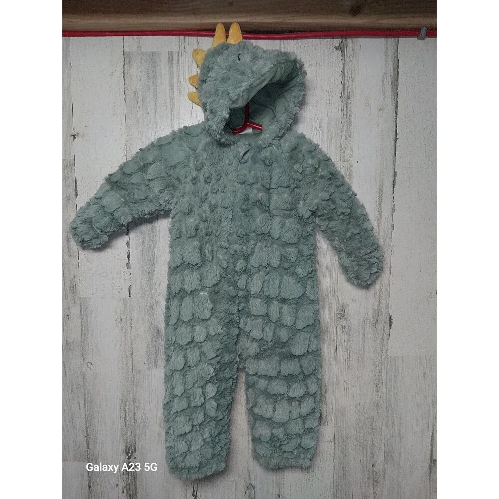 Koala Baby 1pc Suit Plush Hooded Fleece Jumper Dino Size 9-12 Months